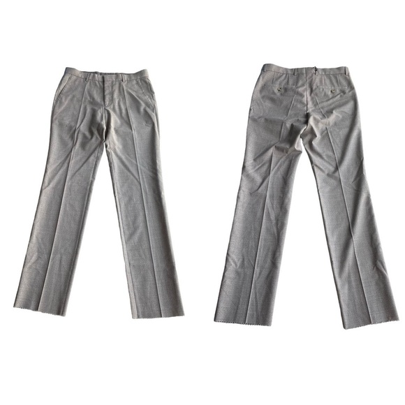 HUGO BOSS Virgin Wool Pant Trouser Taupe Gray Brown Size 30W 33L NWT Unhemmed - Picture 10 of 10